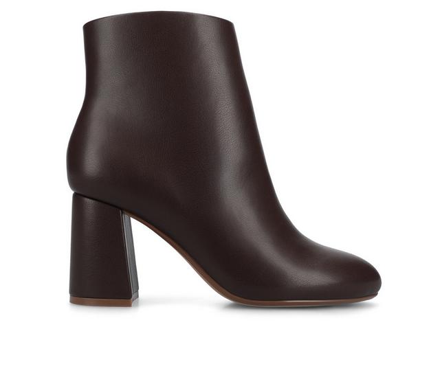 Women's Journee Collection Kit Booties in Chocolate color