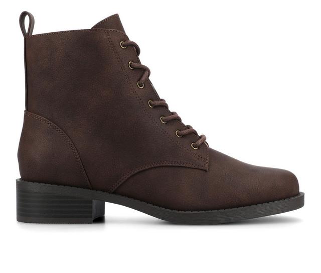 Women's Journee Collection Kodah Lace-up Boots in Vintage/Choco color