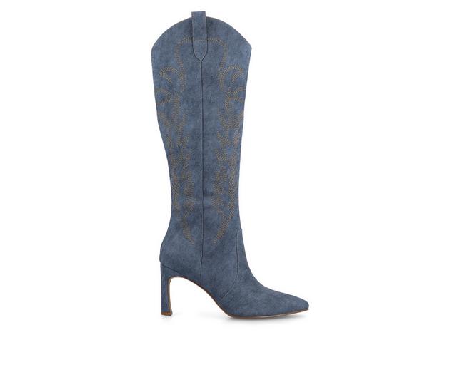 Women's Journee Collection Laramie Knee High Boots in Denim color