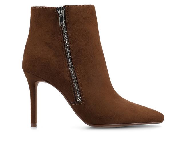 Journee Collection Leyna Booties in Chocolate color