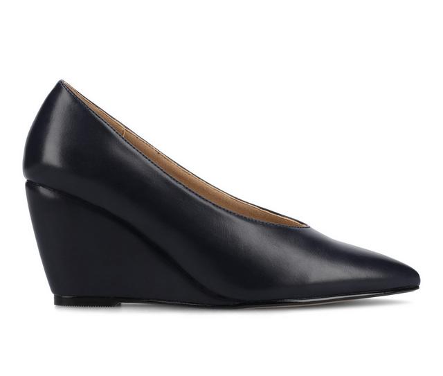 Women's Journee Collection Danika Wedges in Navy color