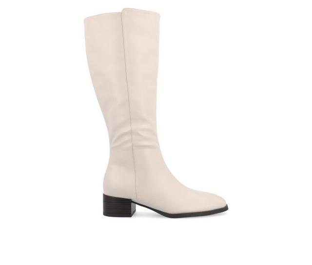Women's Journee Collection Devri Wide Calf Knee High Boots in Bone color