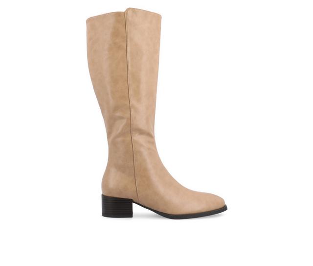 Women's Journee Collection Devri Wide Calf Knee High Boots in Tan color