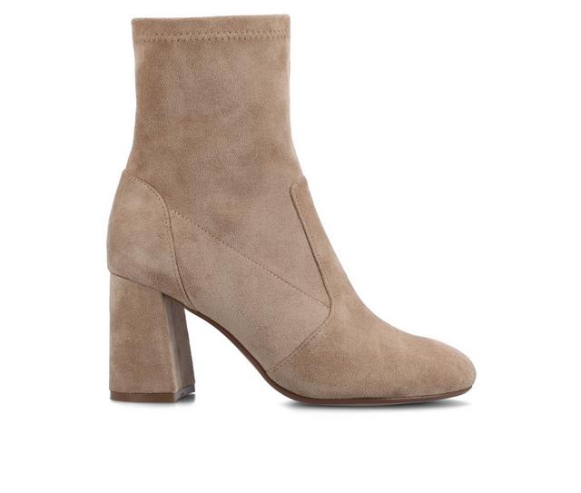 Women's Journee Collection Vivia Booties in Taupe color