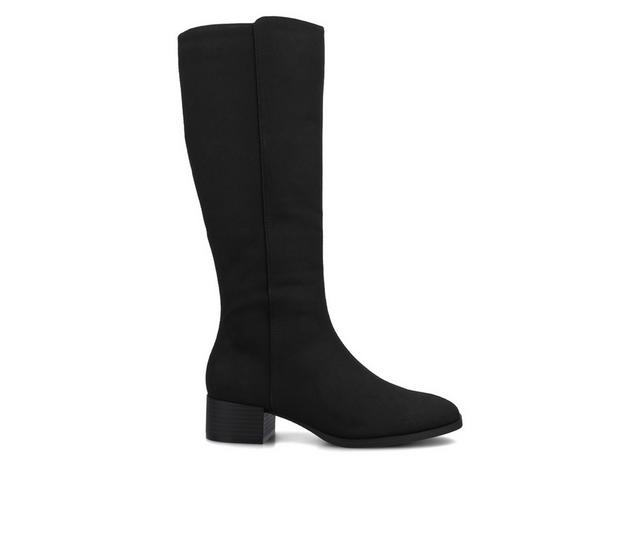 Women's Journee Collection Devri Extra Wide Calf Knee High Boots in Black Suede color