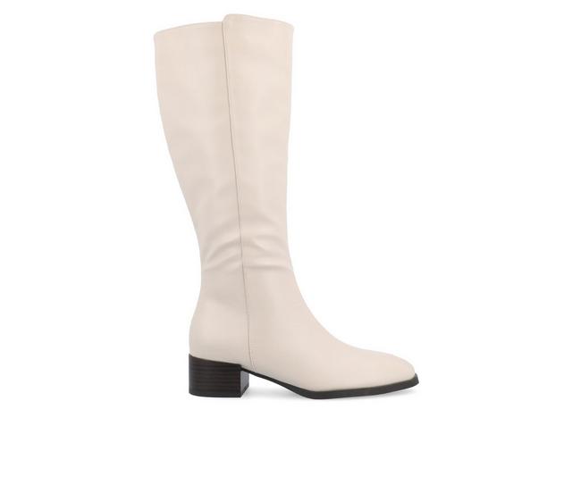 Women's Journee Collection Devri Extra Wide Calf Knee High Boots in Bone color