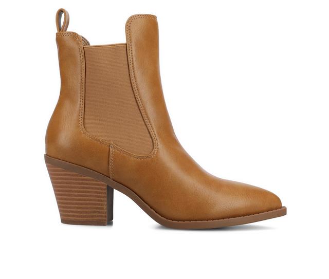 Women's Journee Collection Rosemary Booties in Tan color