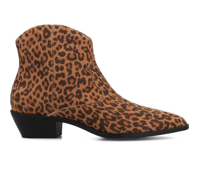 Women's Journee Collection Taliah Booties in Leopard/Camel color
