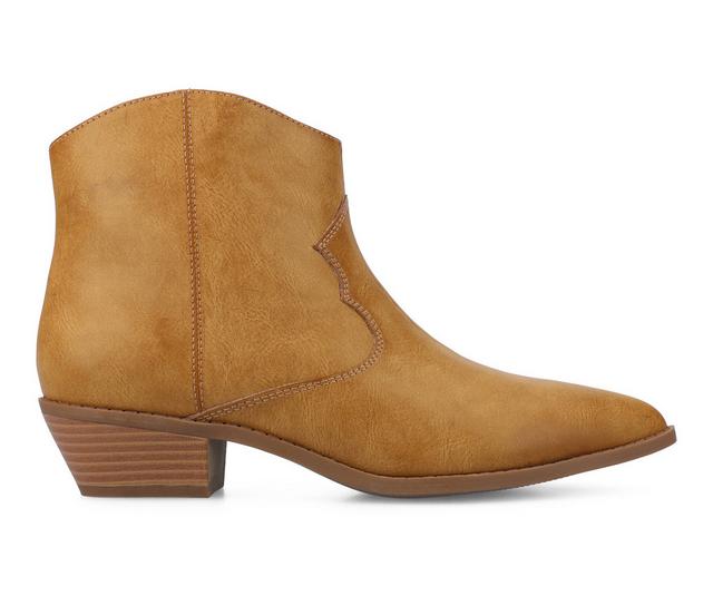 Women's Journee Collection Taliah Booties in Tan color