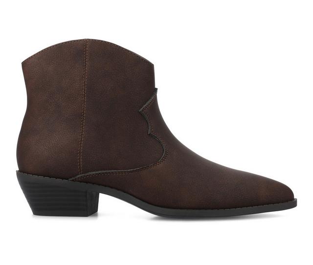 Women's Journee Collection Taliah Booties in Vintage/Brown color