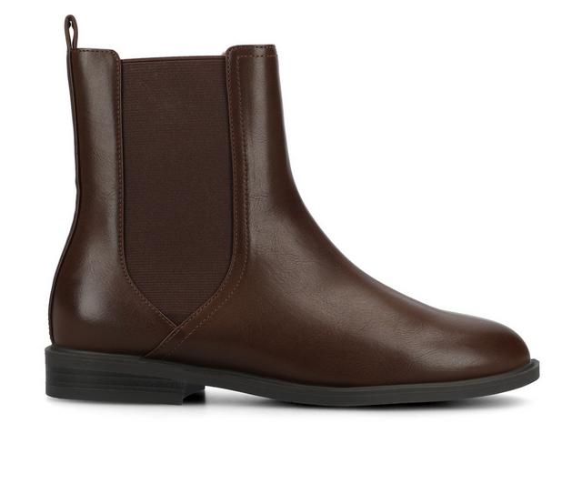 Women's Journee Collection Violet Booties in Chocolate color