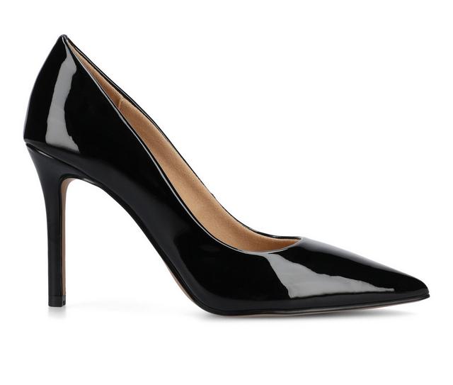 Women's Journee Collection Venus Pumps in Patent Black color