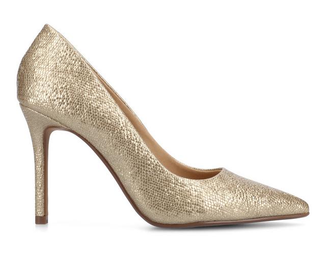 Women's Journee Collection Venus Pumps in Patent Gold color