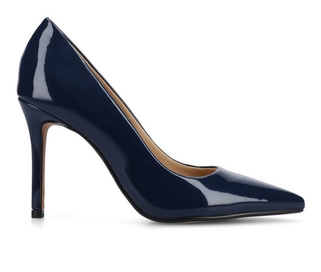 Women's Journee Collection Venus Pumps in Patent Navy color