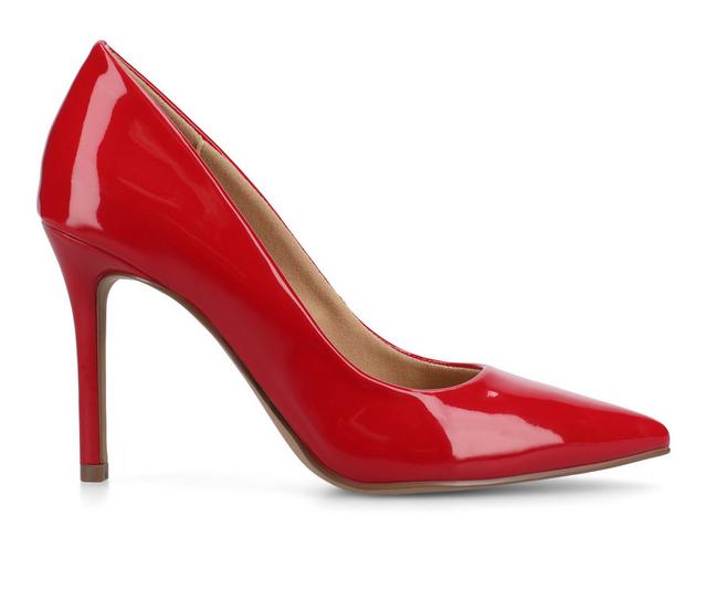 Women's Journee Collection Venus Pumps in Patent Red color