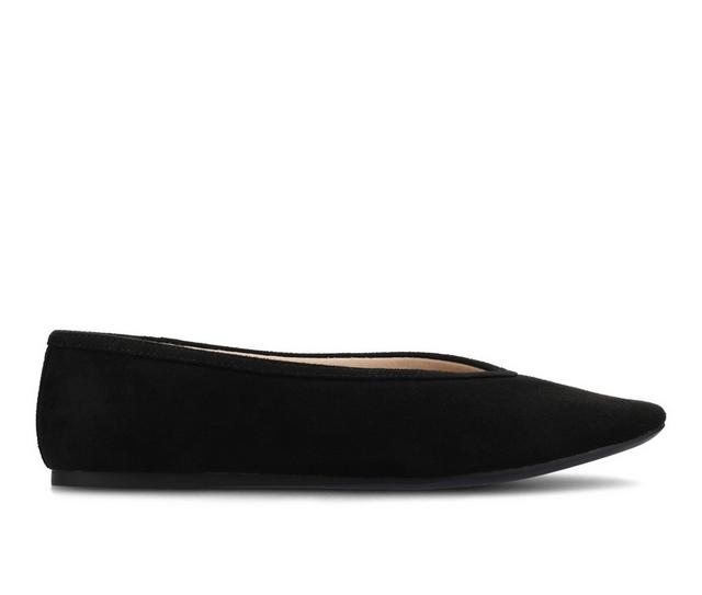 Women's Journee Collection Fortune Flats in Black Suede color
