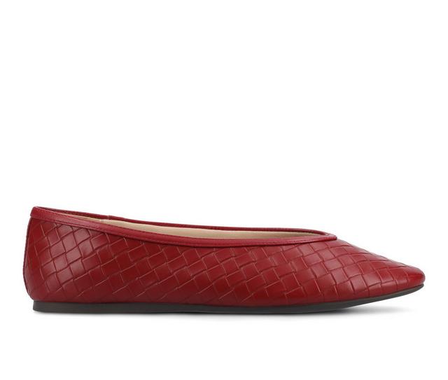 Women's Journee Collection Fortune Flats in Crimson Woven color