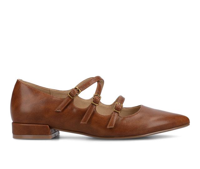 Women's Journee Collection Gretel Flats in Cognac color