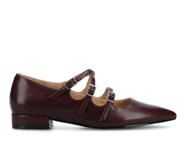 Women's Journee Collection Gretel Flats in Oxblood color