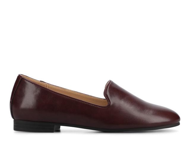 Women's Journee Collection Ishani Flats in Oxblood color