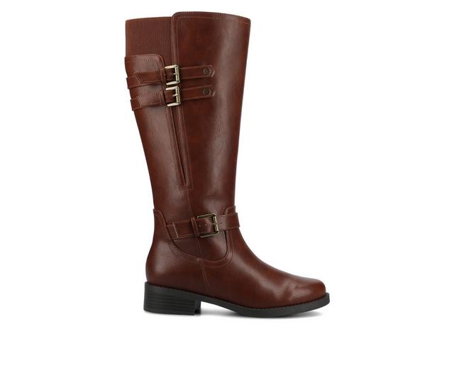 Women's Journee Collection Sonny Knee High Boots in Cognac color