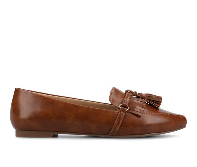 Women's Journee Collection Jannah Flats in Cognac color