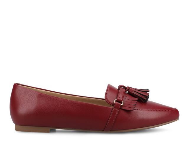 Women's Journee Collection Jannah Flats in Cranberry color