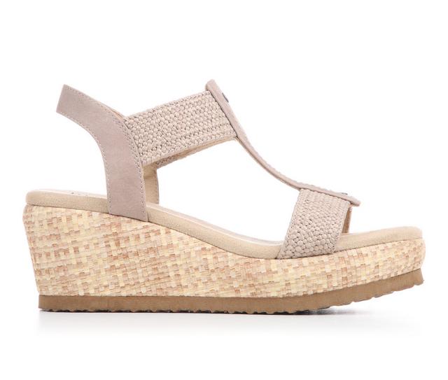 Women's Blue Aura Jenna Wedges in Mushroom color