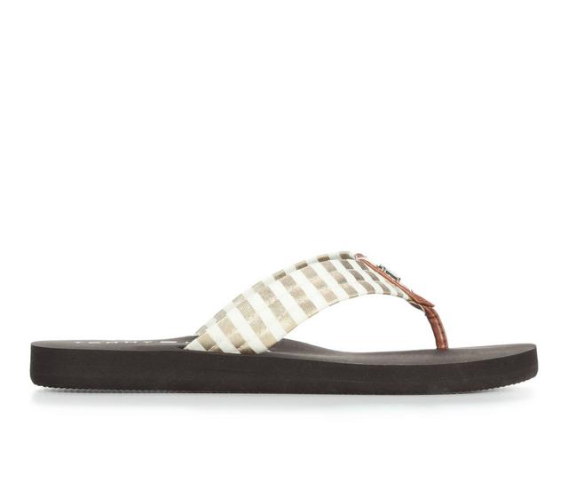 Women's Tommy Hilfiger Camalie-SC Flip-Flops in Gold Stripes color