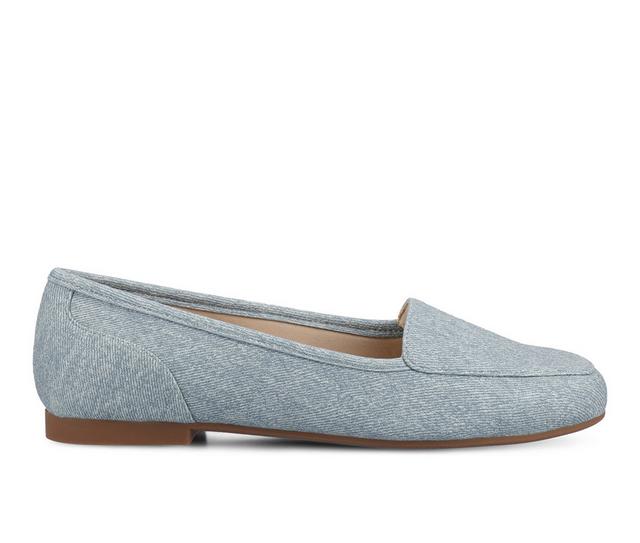 Women's Journee Collection Noelia Flats in Denim color
