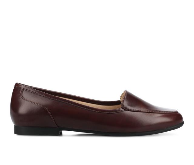 Women's Journee Collection Noelia Flats in Oxblood color