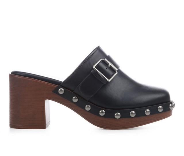 Vintage 7 Eight Nadida Studded Clog Sandals in Black color