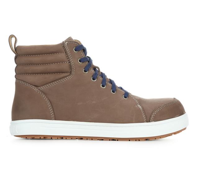 Men's Birkenstock QS700 Steel Toe Work Boots in Brown color