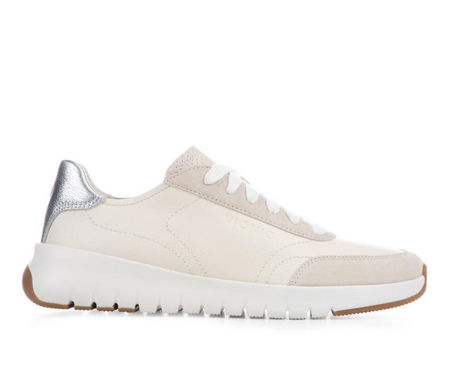 Women's Vionic Uptown Sneaker in Ivory/Silver color