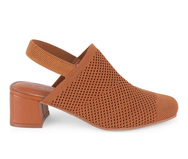 Women's Tahari Acroplis Mules in Cognac color