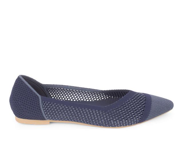 Women's Tahari Antigua Flats in Denim color
