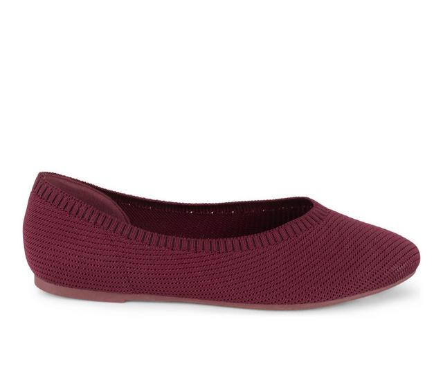 Women's Tahari Martinique Flats in Burgundy color