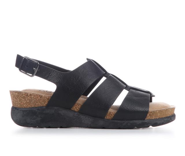 Women's Blue Aura Amelia Sandals in Black color