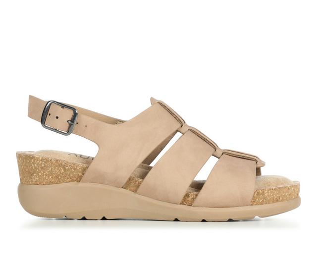 Women's Blue Aura Amelia Sandals in Tan color