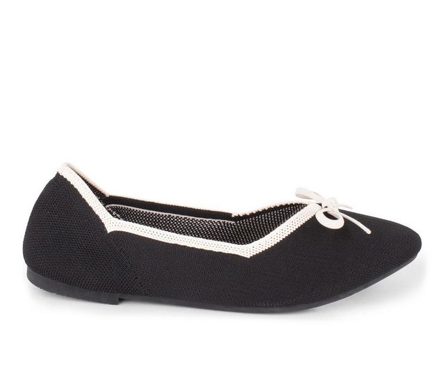 Women's Tahari Tortuga Flats in Black/Ivory color
