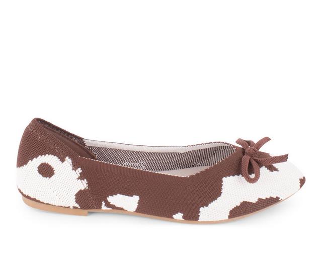 Women's Tahari Tortuga Flats in Brown Pony color