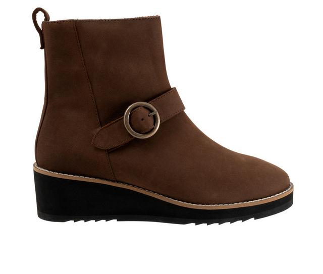 Women's Softwalk Westland Booties in Drk Brwn Nubuck color