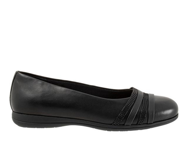 Women's Trotters Drew Flats in Black Mini Dots color