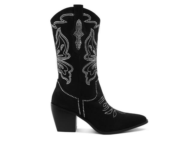 Women's Rag & Co Latafa Western Boots in Black color