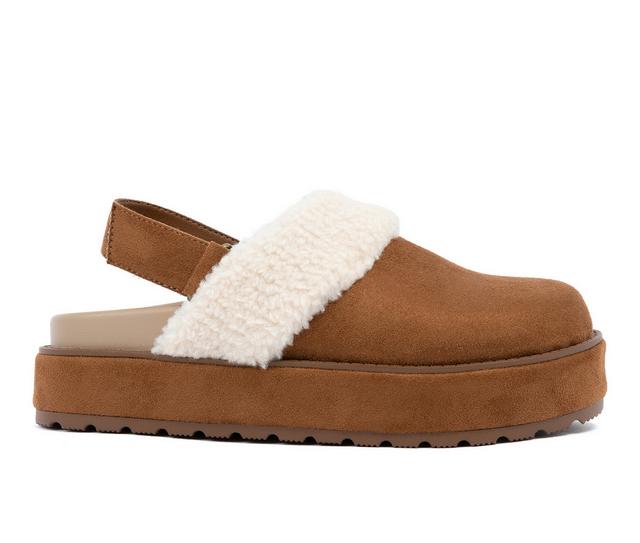 Women's Sugar Cabin Fur Clogs in Cognac/Natural color