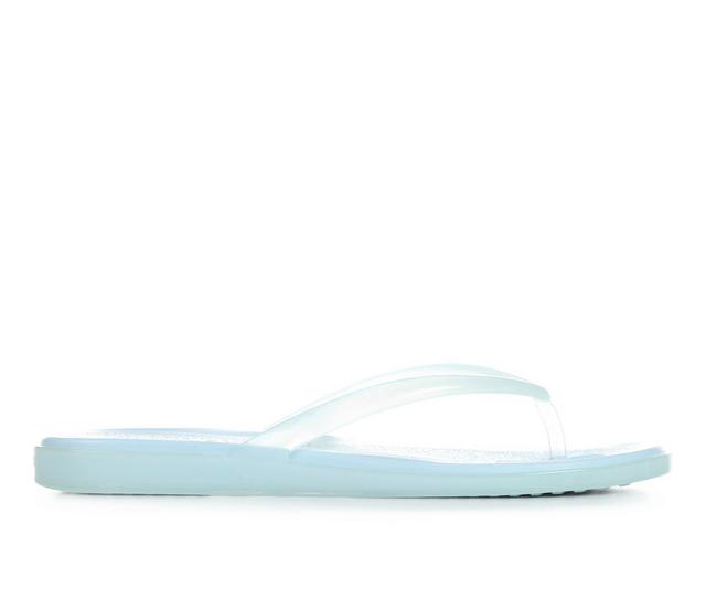 Women's Crocs Miami Jelly Round Toe Flip in Blue Sky color