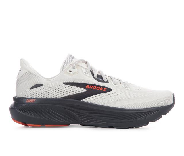Men's Brooks Ghost 18 Running Shoes in Gry/Pearl/Org color