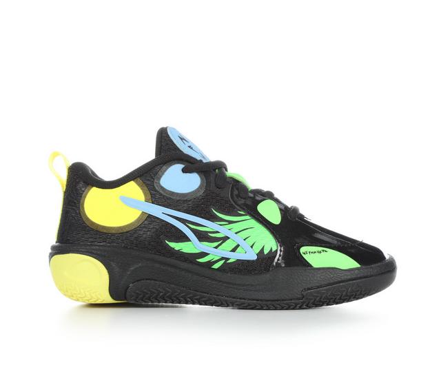 Kids' Puma Little Kid & Big Kid LaMelo Ball MB World Basketaball Shoes in Blk/Ylw/Grn/Blu color