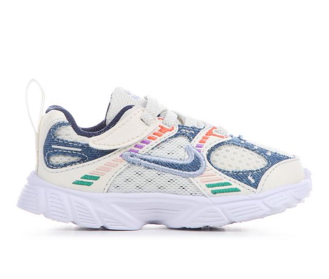 Girls' Nike Infant & Toddler V5 Runner SE Running Shoes in Pearl/Nvy/Denim color