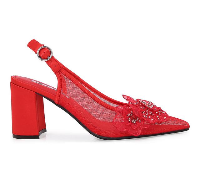 Women's Lady Couture Ballroom Dress Sandals in Red color